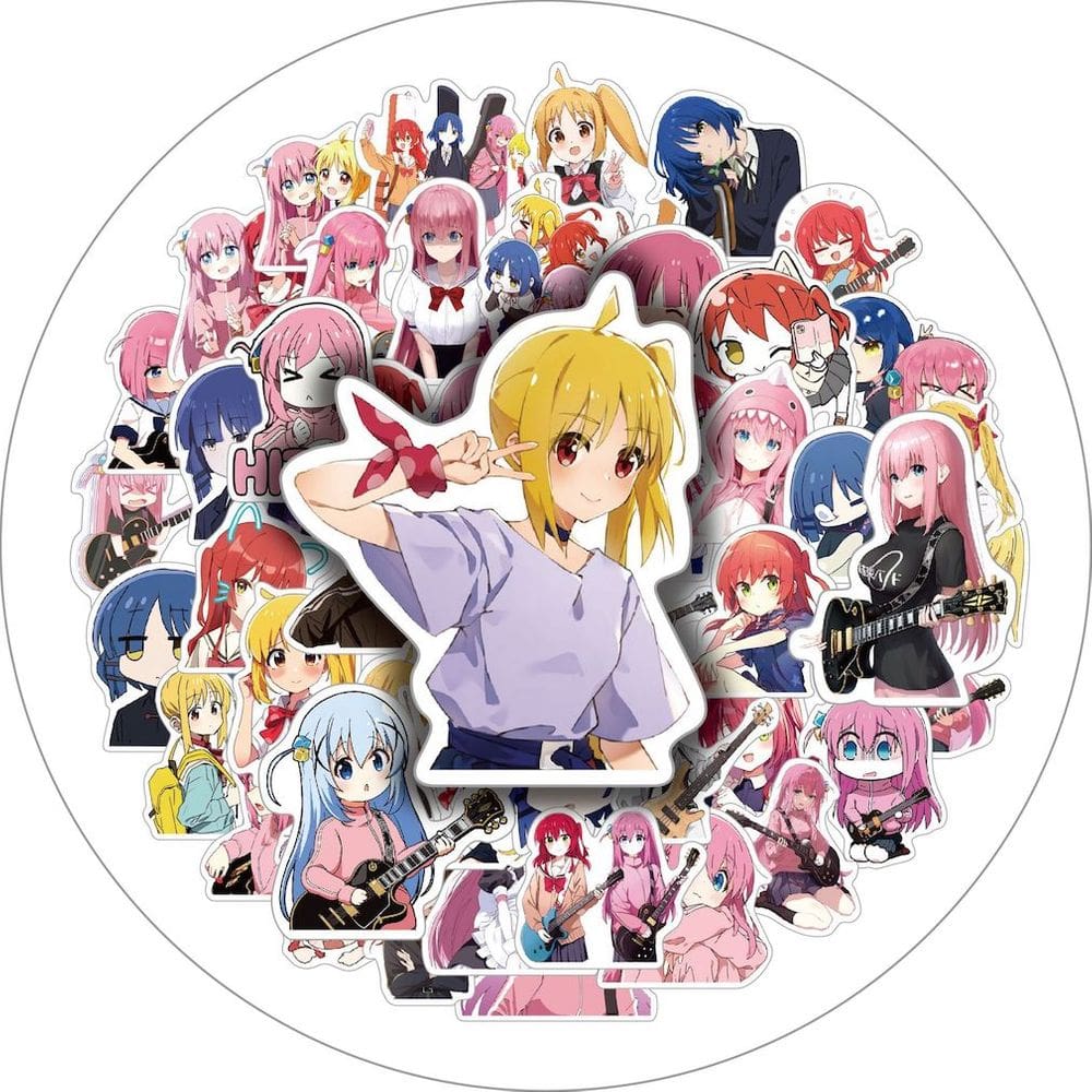 Pacote de adesivos Bocchis The Rocks Anime, 50 unidades de cartão decorativo