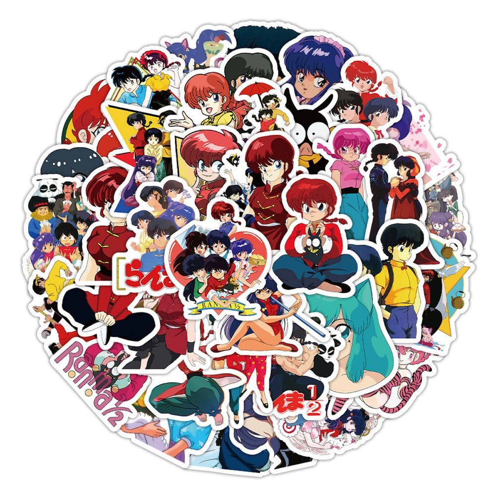 Pacote de adesivos Ranmas Anime Waterproof Vinyl 50 unidades 4-7 cm