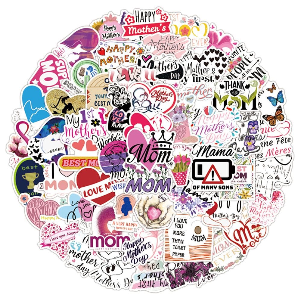 Pacote de adesivos, presente de dia das mães, anime, vinil impermeável, 100 unidades