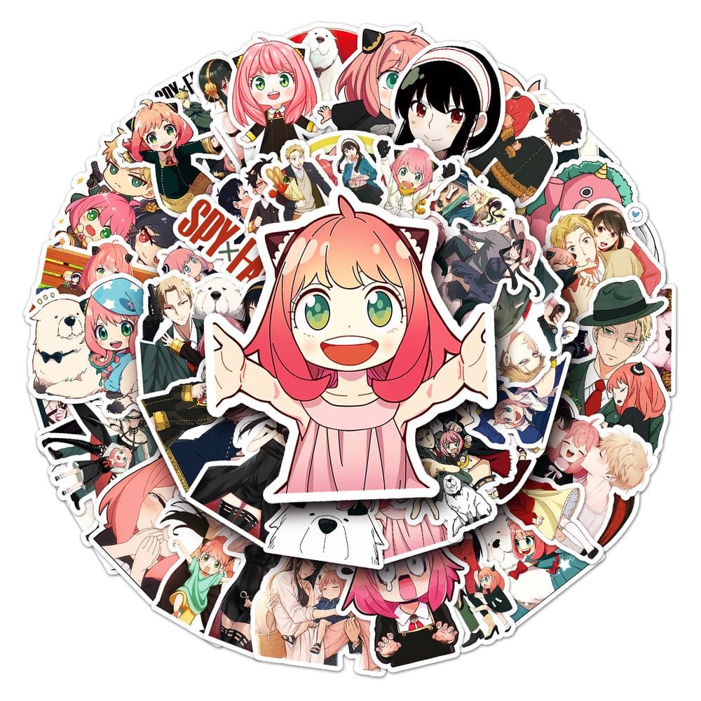 Pacote de adesivos Spys Familys Anime Waterproof Vinyl 50 unidades