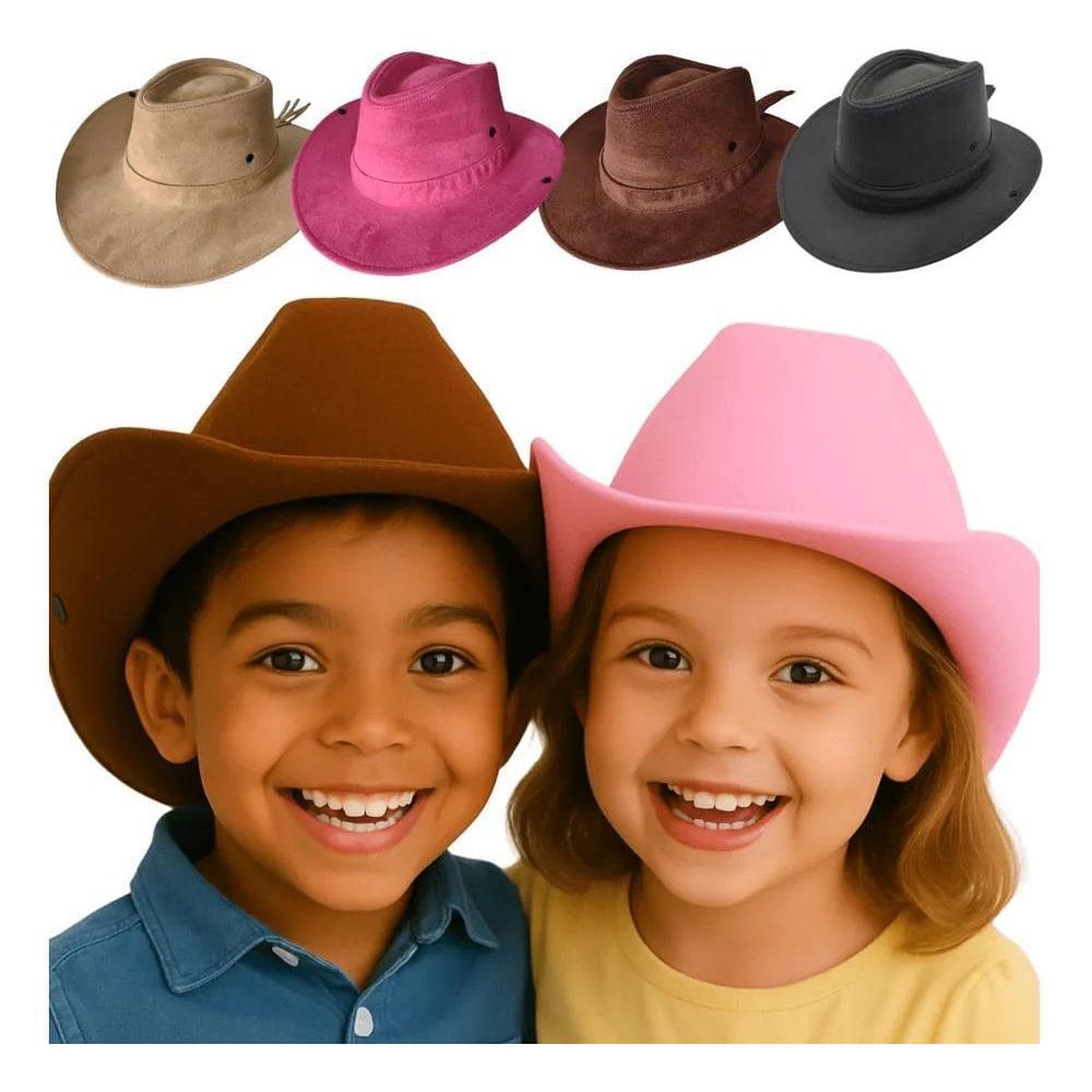 2X Chapéu Infantil Criança Cowboy Country Peão Festa Junina