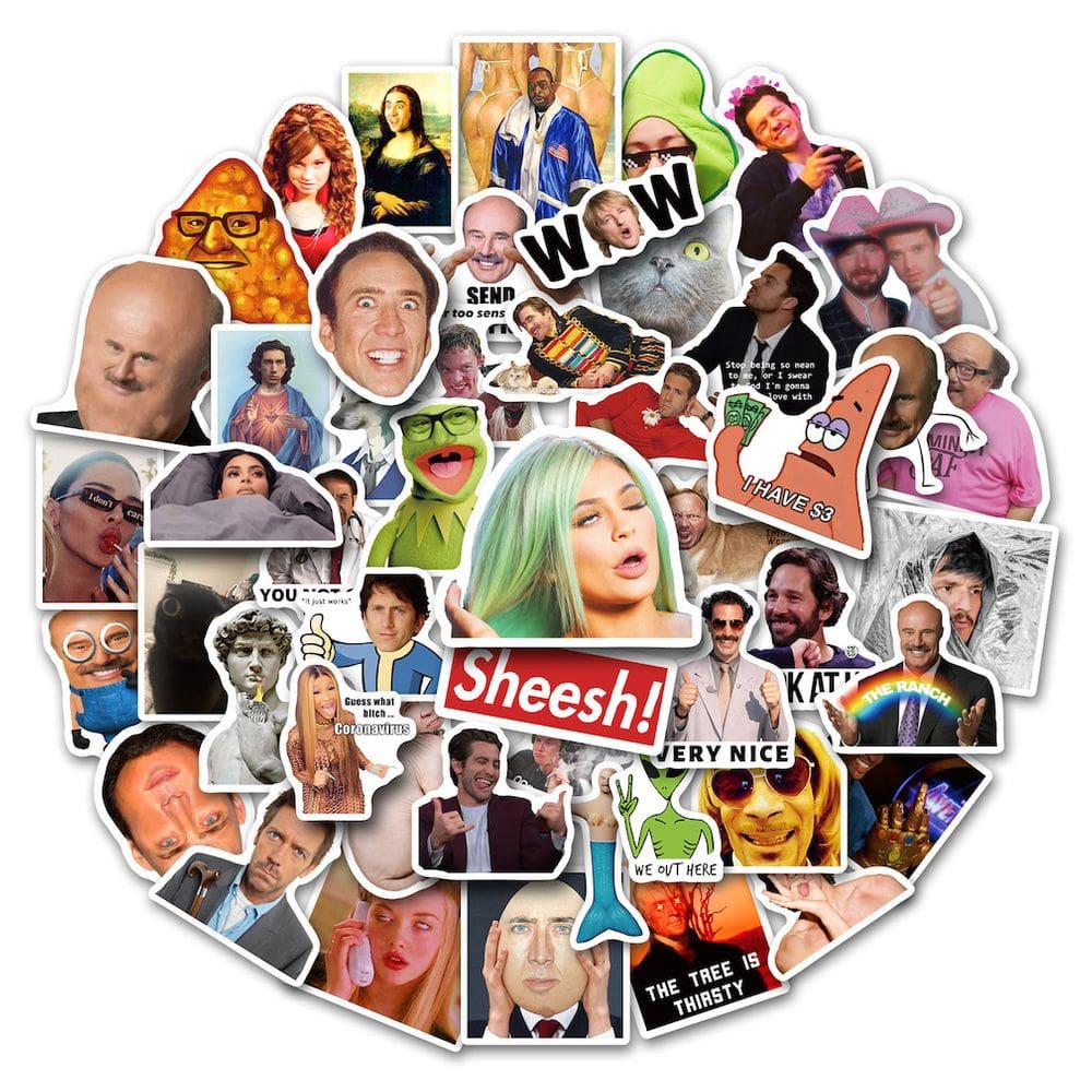 Pacote de adesivos Charming Emoticons Anime 50 unidades de 4-8 cm