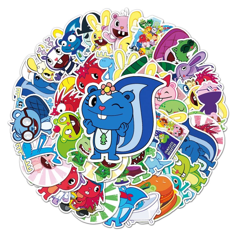 Pacote de 50 peças de adesivos Happys Trees Friends Anime