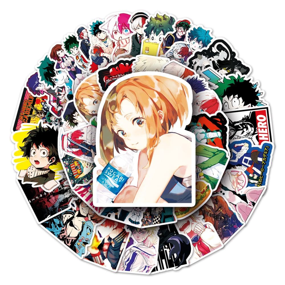 Adesivos My Heros Academias Anime em vinil impermeável 52 unidades