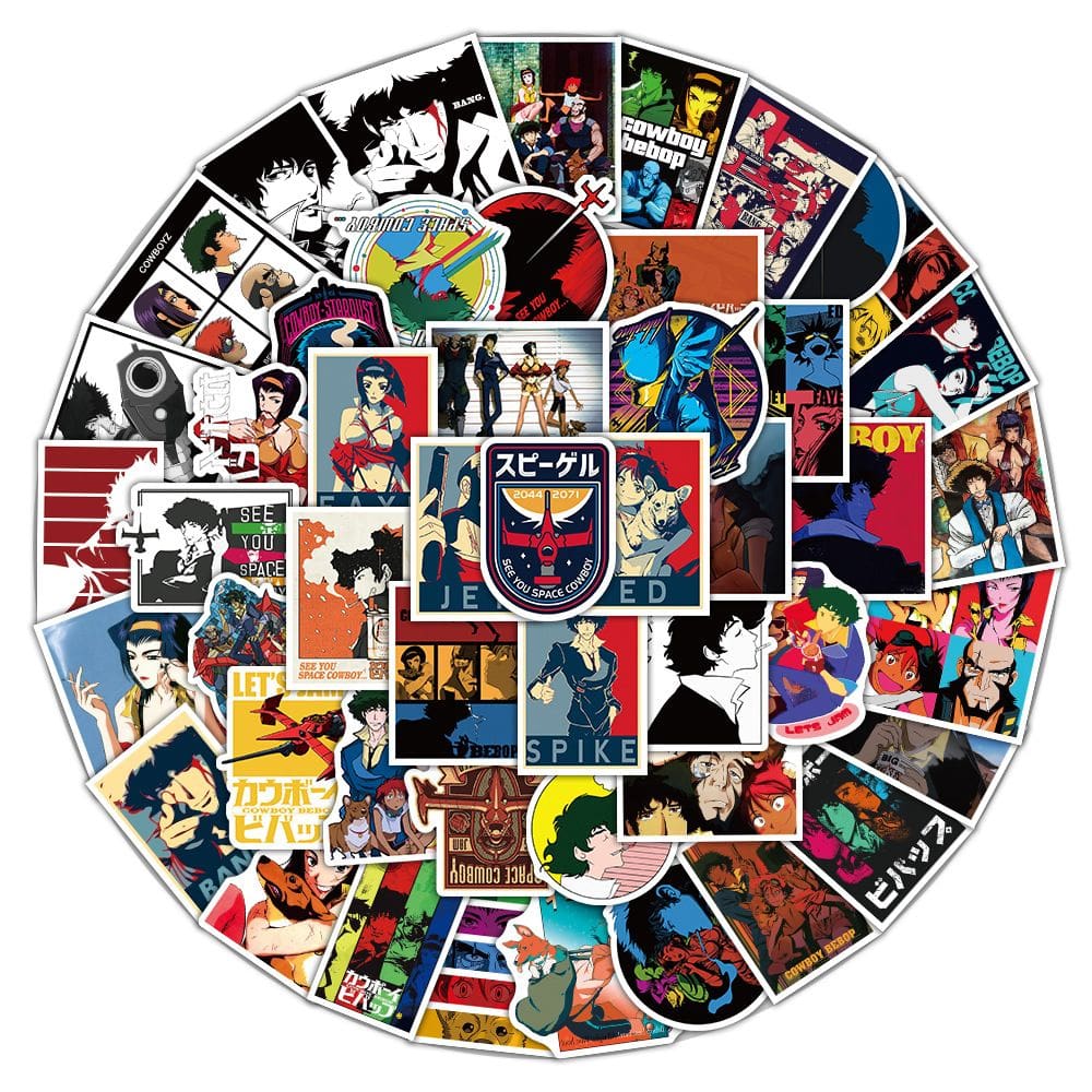 Adesivos Bountys Hunters Anime em vinil impermeável 100 unidades