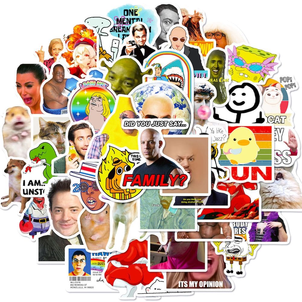 Pacote de adesivos Spoof Expression Anime 50 unidades de 4-8 cm Cartoo