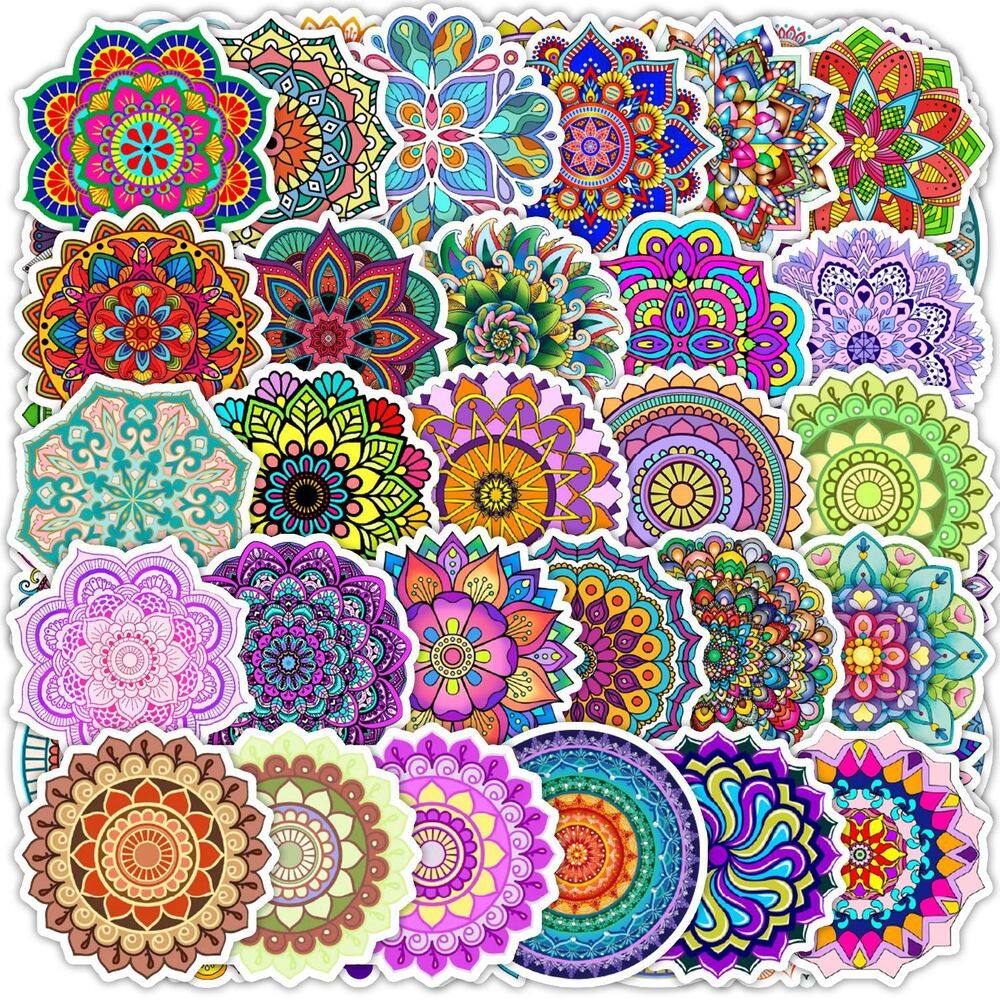 Adesivos Mandalas, vinil impermeável, anime, 50 unidades, 5-7 cm (lote)
