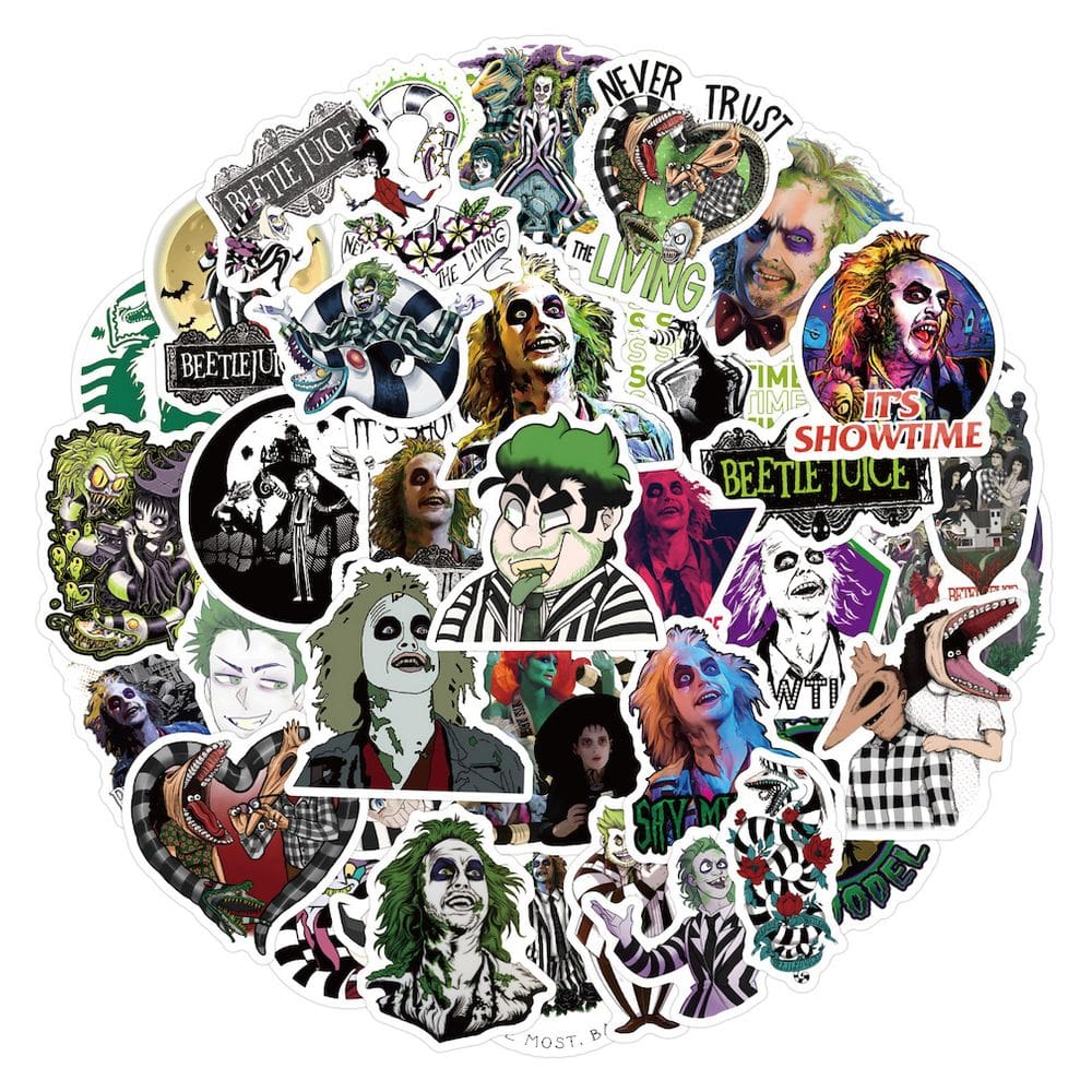 Pacote de adesivos Beetles Juices Anime 55 unidades de desenho animado decorativo