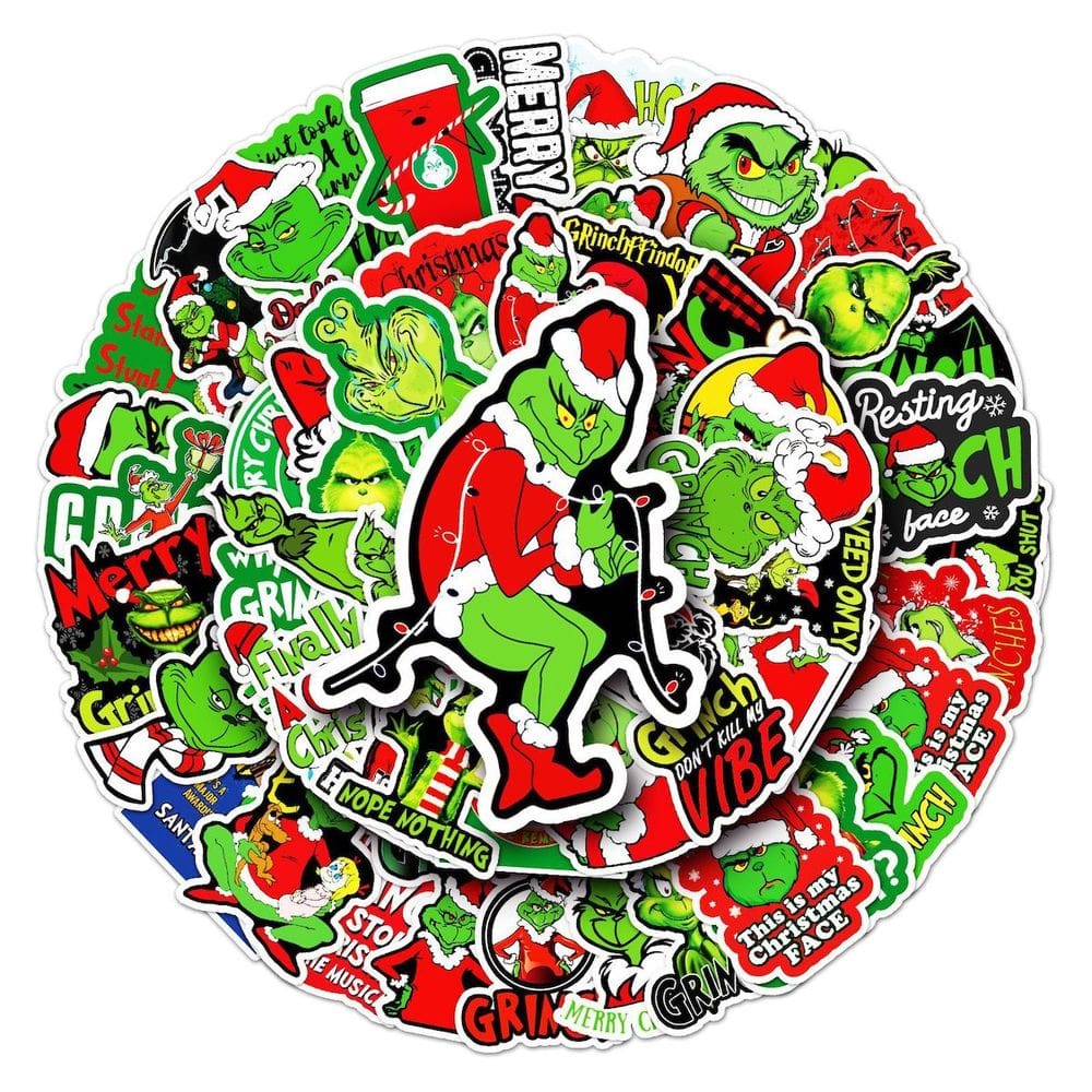 Adesivos Grinch`s Anime 52 unidades de PVC impermeáveis e à prova de sol