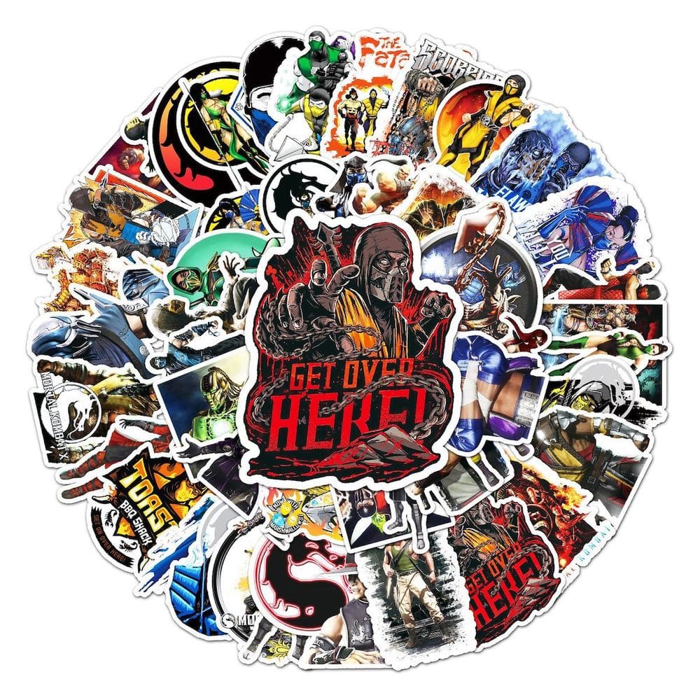 Adesivos Mortal Kombat Anime 50 peças de PVC impermeáveis e à prova de sol