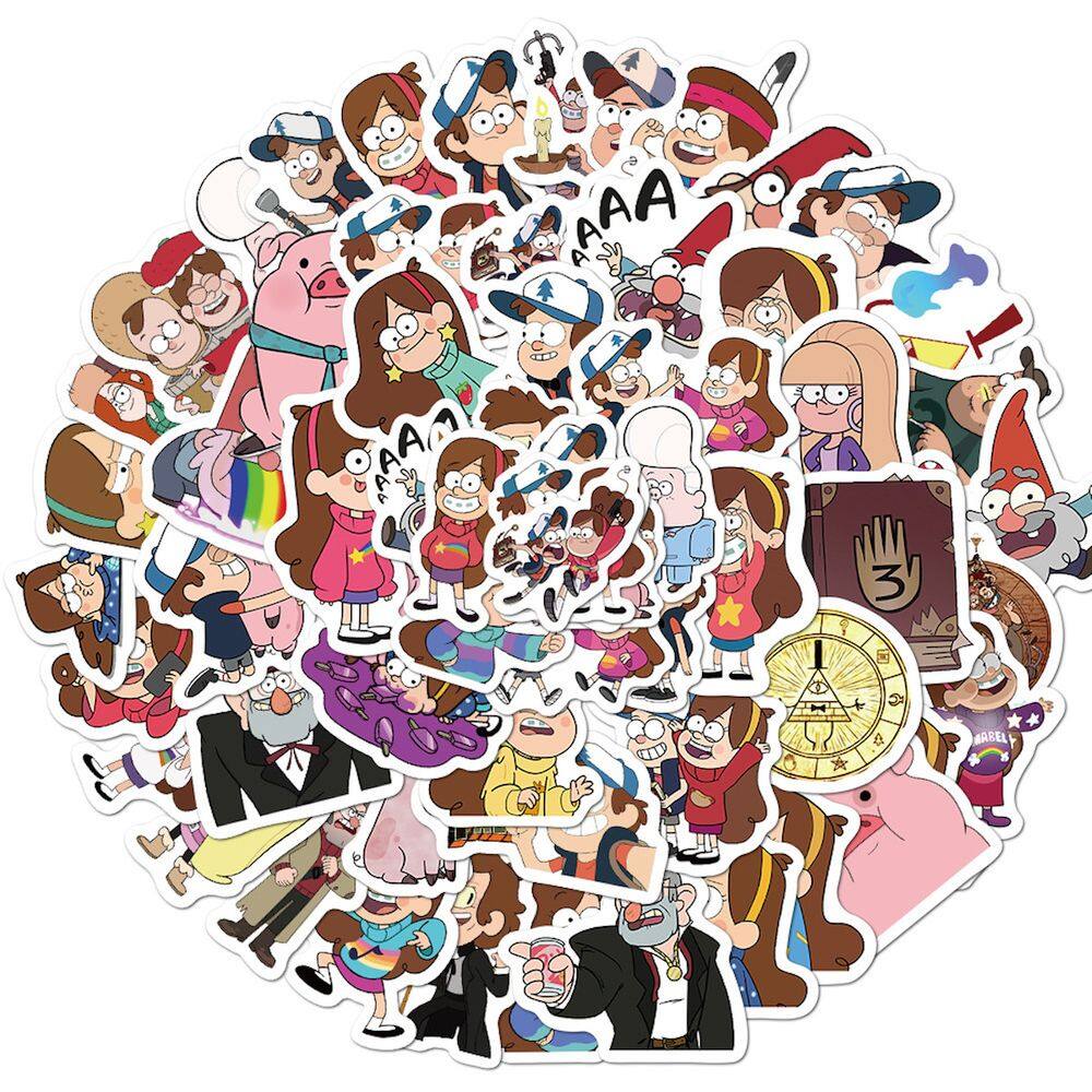 Adesivos Gravity Falls Anime Cartoon 50 unidades de PVC impermeável
