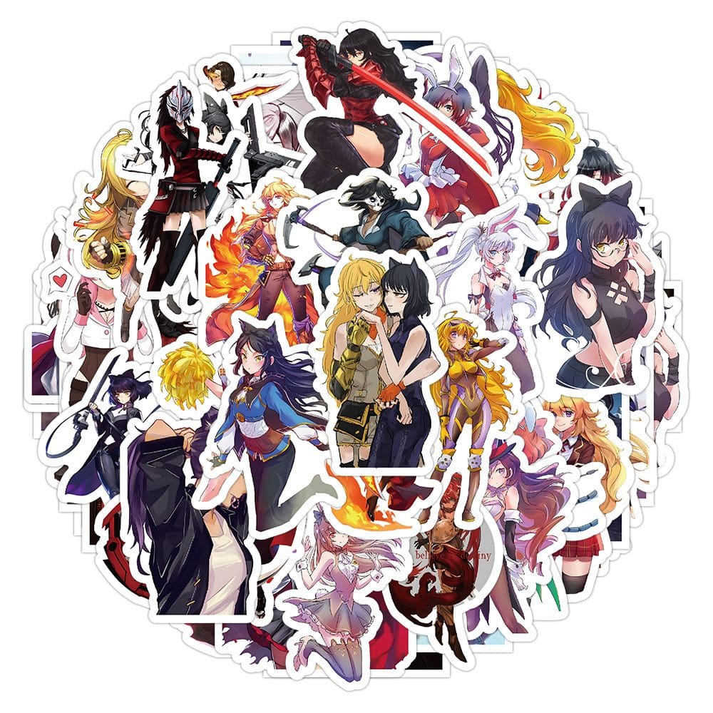 Pacote de adesivos: vinil impermeável de anime FourColor War da RWBY