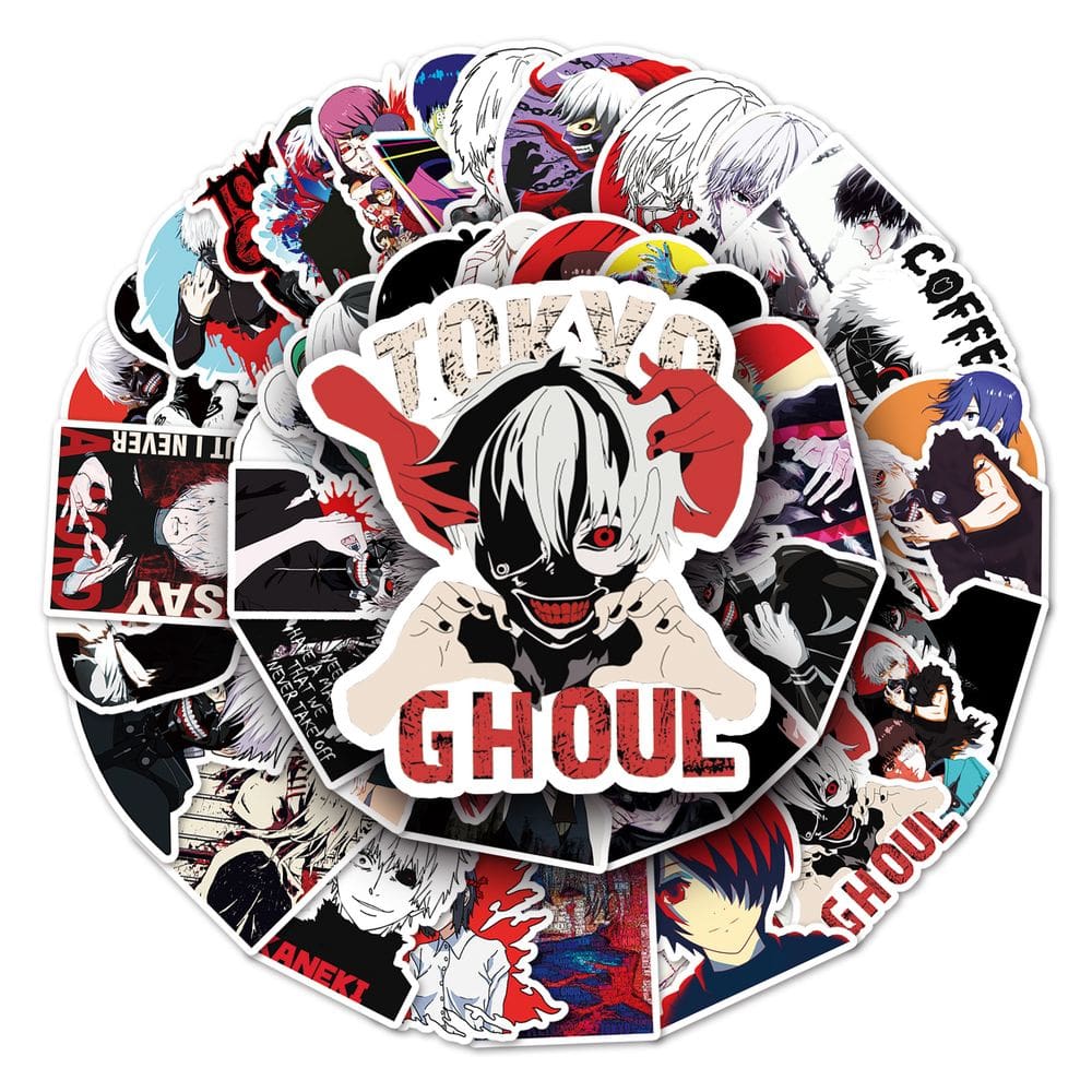 Pacote de adesivos Tokyos Ghouls Anime, vinil impermeável, 51 unidades