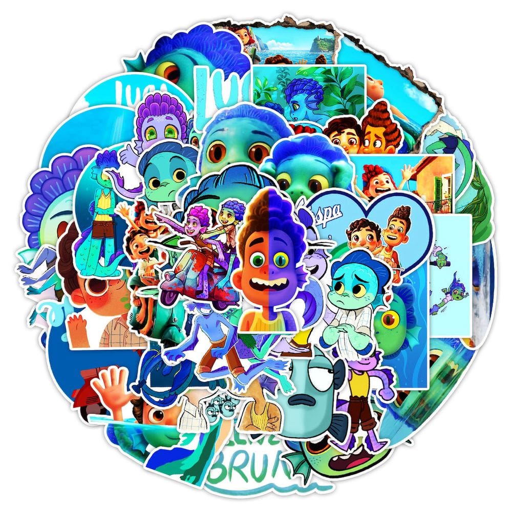Adesivos Luca Anime Cartoon PVC impermeáveis 50 unidades
