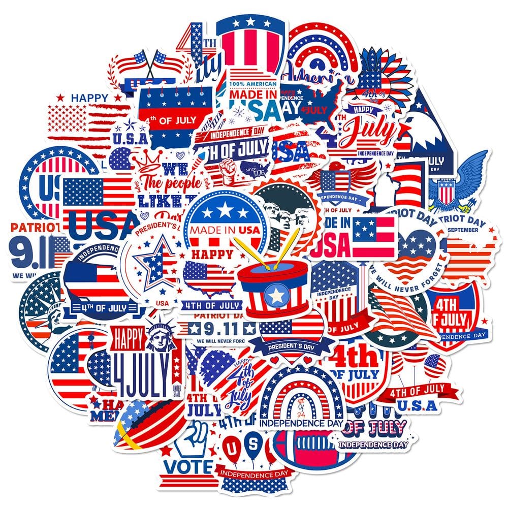 Pacote de adesivos American Stars and Stripes para o Dia da Independência