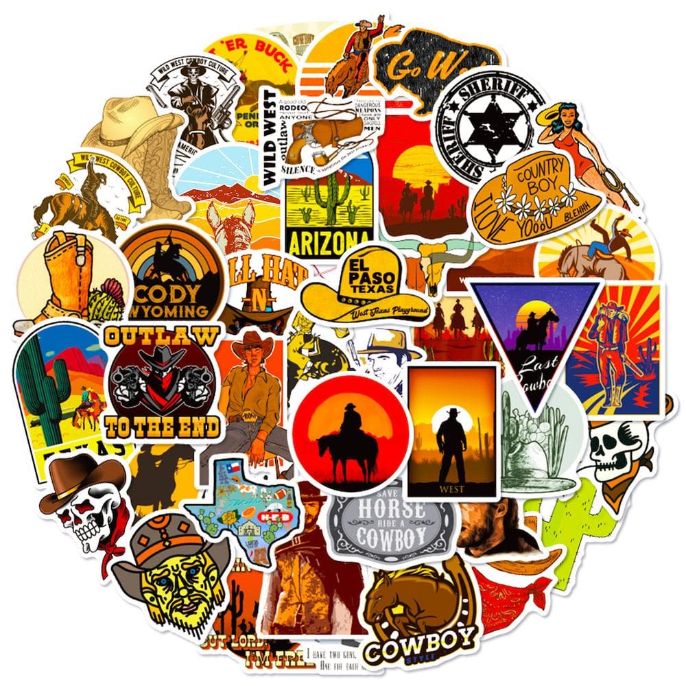 Pacote de adesivos Western Elements Anime 50 unidades 4-8 cm