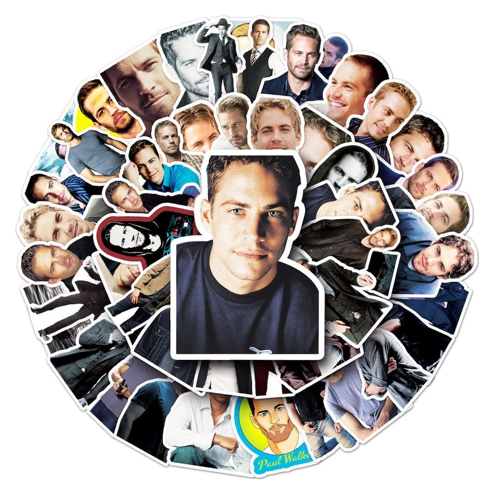 Adesivos Fasts Furious Paul Walkers Anime 50 unidades de PVC