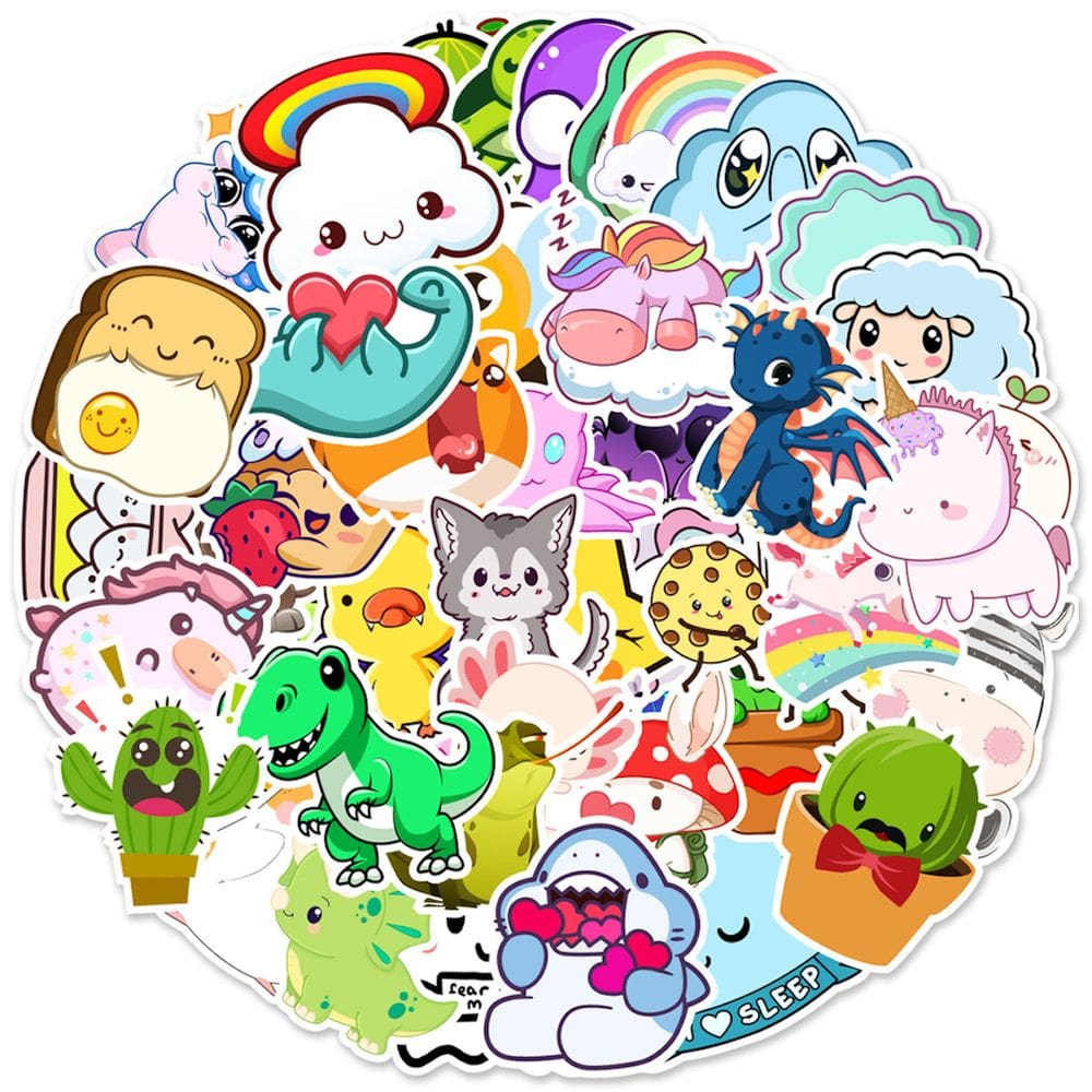 Conjunto de adesivos Anime Cute Dinosaur Vinyl Cartoon Anime x50