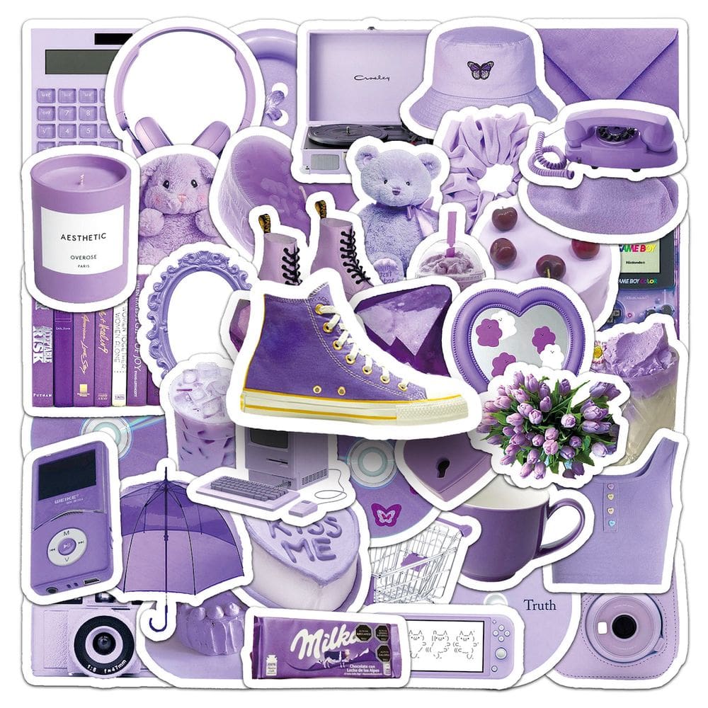 Adesivos Anime Cartoon Purple Style 50 unidades de PVC impermeável