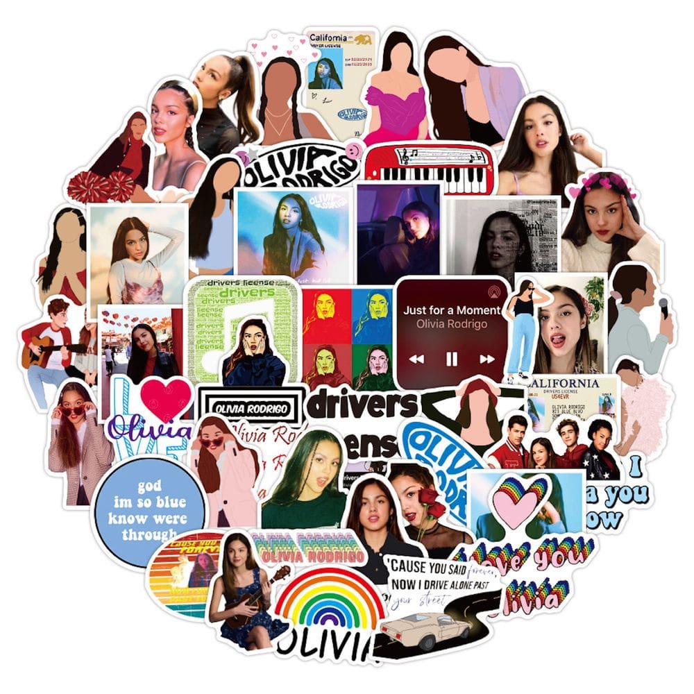 Adesivos Olivia Palermo Anime Cartoon 50 peças de PVC impermeável