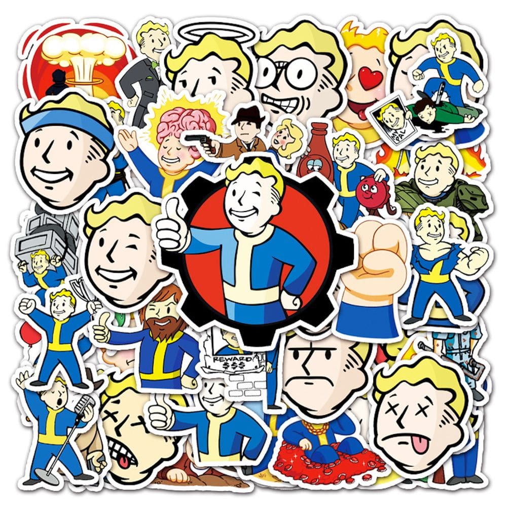 Adesivos Fallout Anime Cartoon 50 peças de PVC impermeável