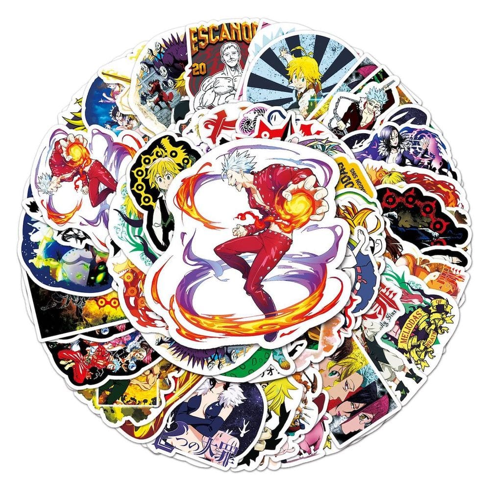 Adesivos Sevens Deadly Sins Anime 50 unidades de PVC impermeável