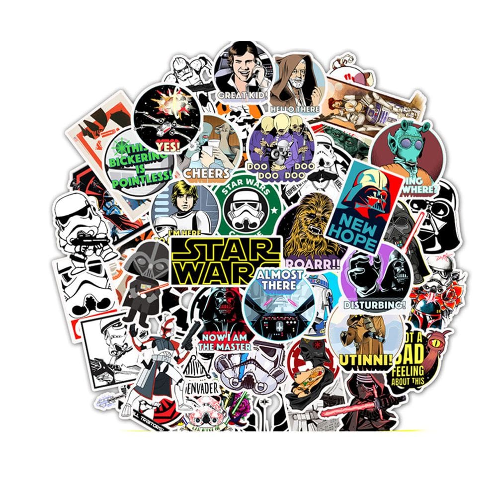 Pacote de adesivos Darths Vaders Storm Troopers 50 unidades de anime aquático