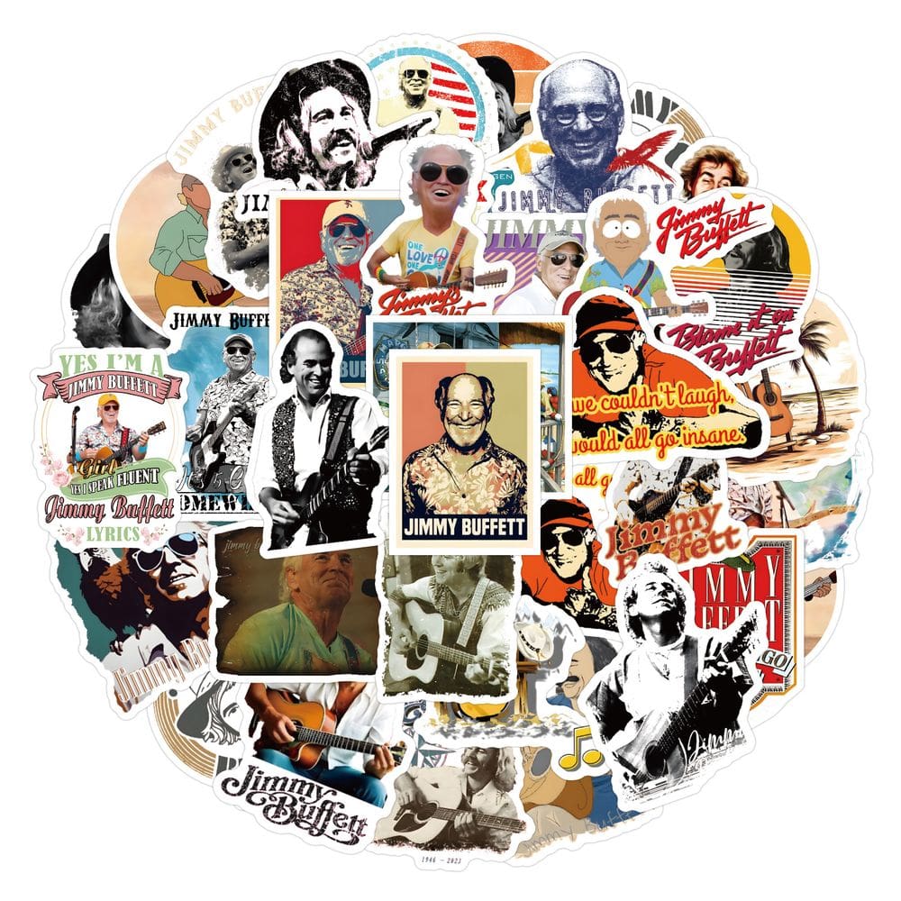 Adesivos Jimmys Buffetts, anime, vinil impermeável, 50 unidades