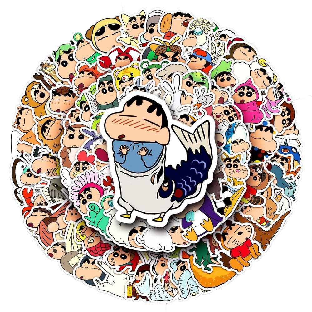 Adesivos 100 unidades/lote de lápis de cor Shins Chans Waterproof Vinyl Ani