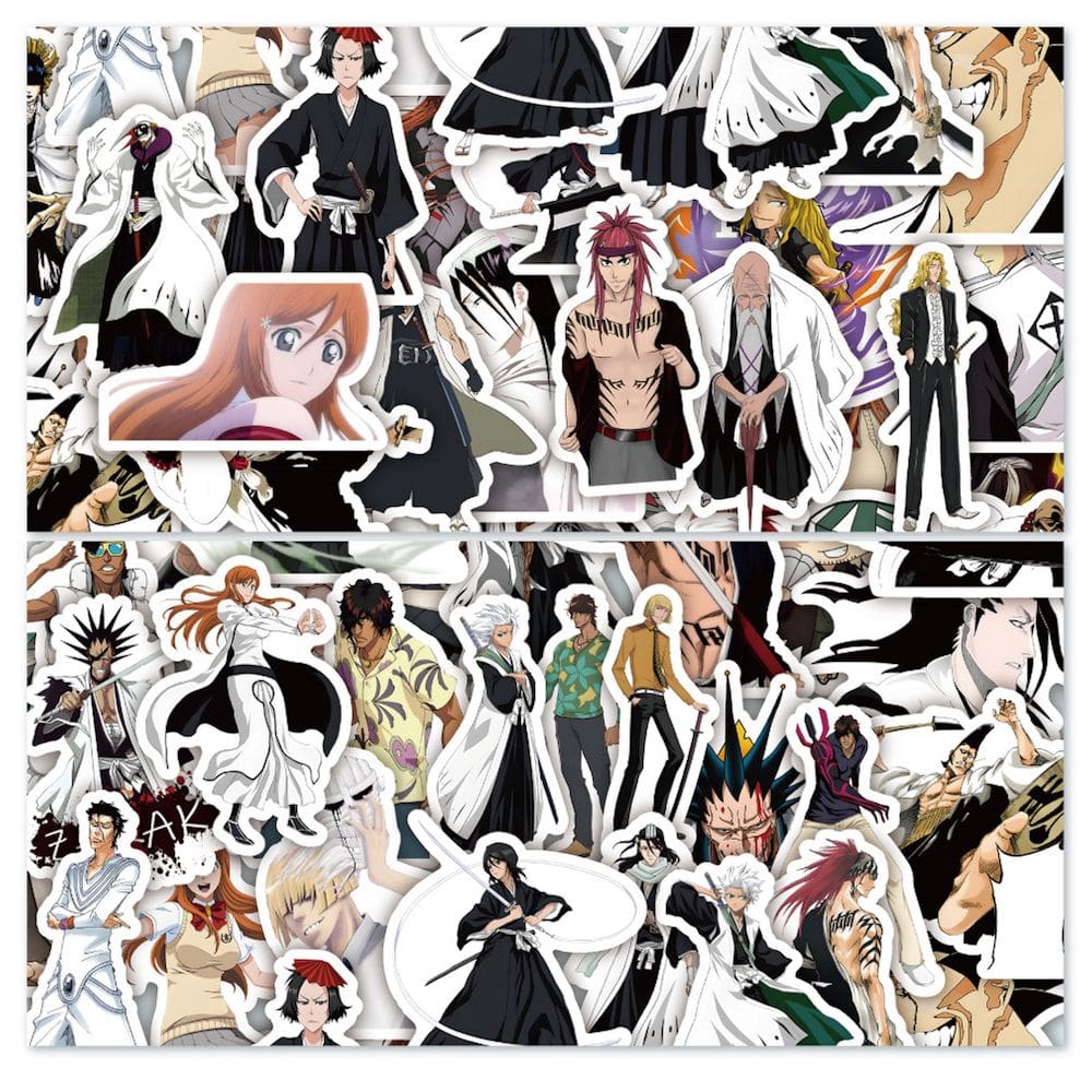 Pacote de adesivos Bleachs Anime, 50 unidades de adesivo decorativo de desenho animado