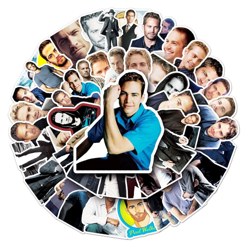 Adesivos Fasts Furiousss Paul Walkers Anime 50 unidades de PVC