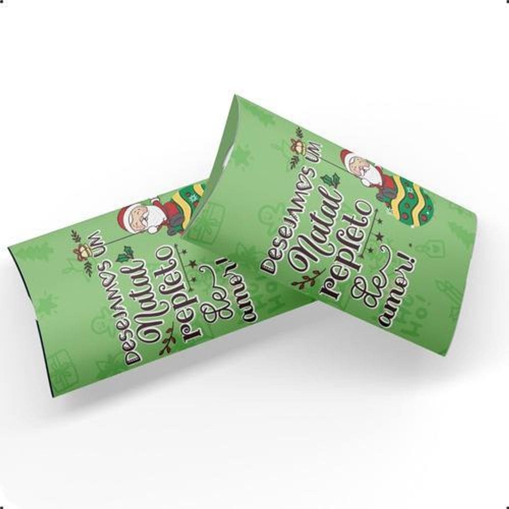Lembrancinha Caixinha Verde Natal Papai Noel Kit 20 Unidades