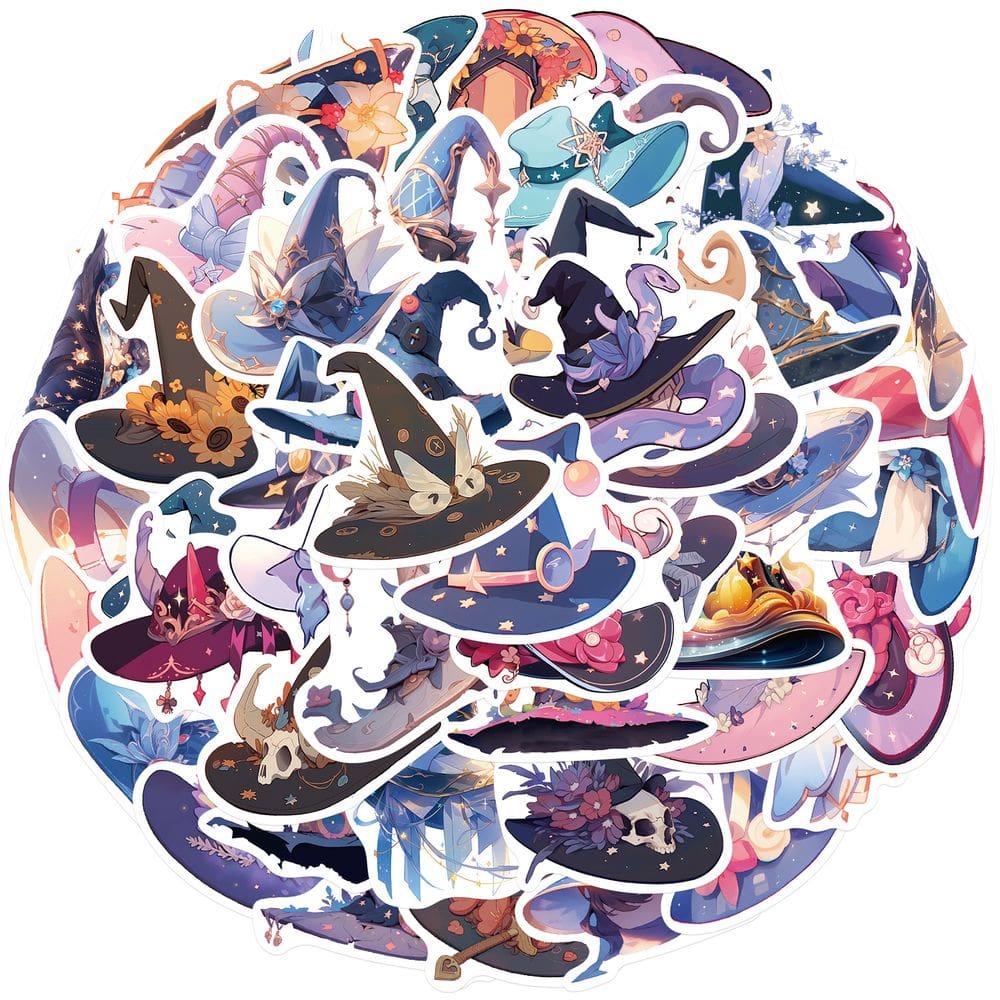 Pacote de adesivos Magic Hats Anime Waterproof Vinil 50 unidades