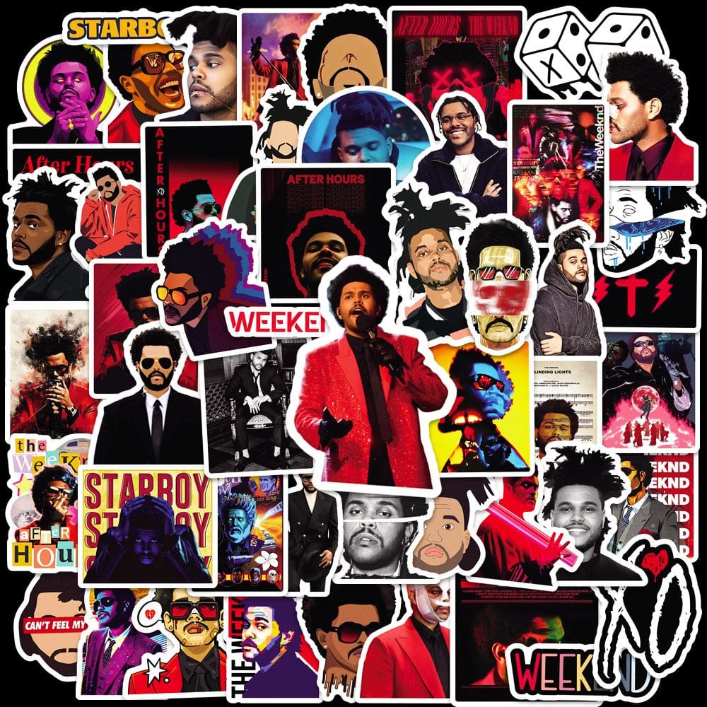 Pacote de adesivos Weeknd, 50 unidades de adesivos de anime de vinil à prova d`água