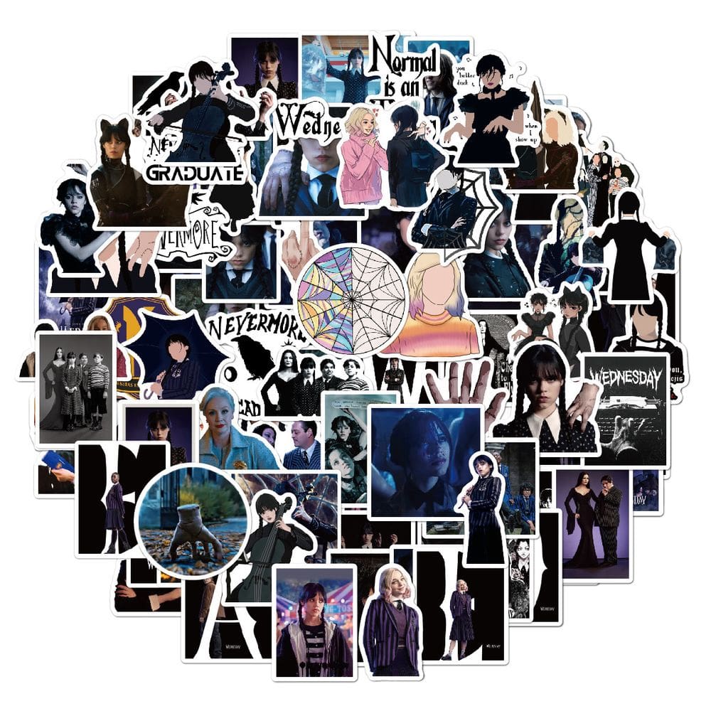 Adesivos, quartas-feiras, anime, desenho animado, 50 unidades, PVC, impermeável