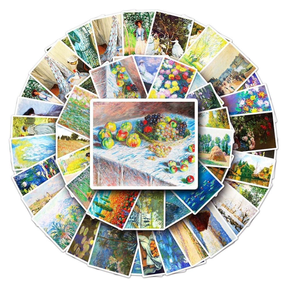 Adesivos Monets Artistics Anime Cartoon 50 unidades de PVC impermeável