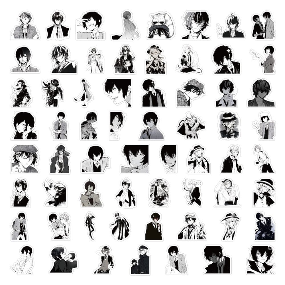 Adesivos Bungos Stray Dogs Anime 60 unidades de PVC impermeável
