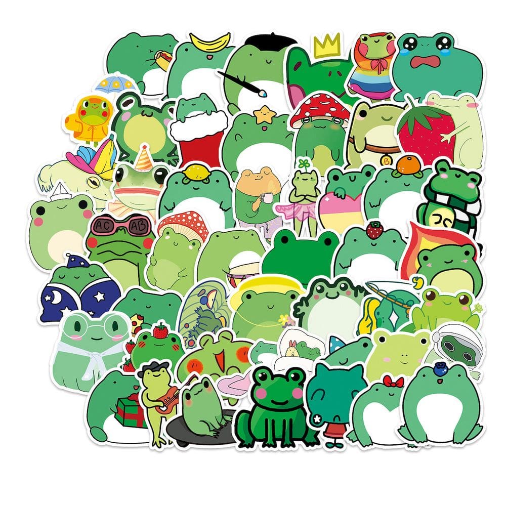 Adesivos Frogs Anime Cartoon PVC impermeável 50 unidades