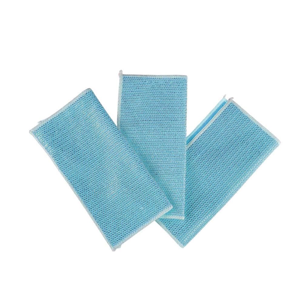 Pano Aramado Multiuso Azul Kit 3 Cozinha Lavar Panelas Pratos Loucas Pia