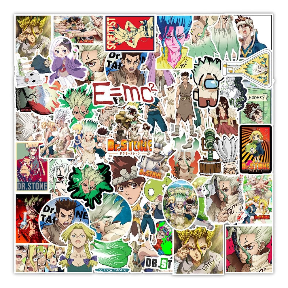 Pacote de adesivos Stones Ages Anime 50 unidades Decorative Cartoon Sti
