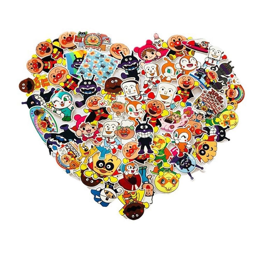 Adesivos Anpanmans Anime 57 peças de PVC impermeáveis e à prova de sol