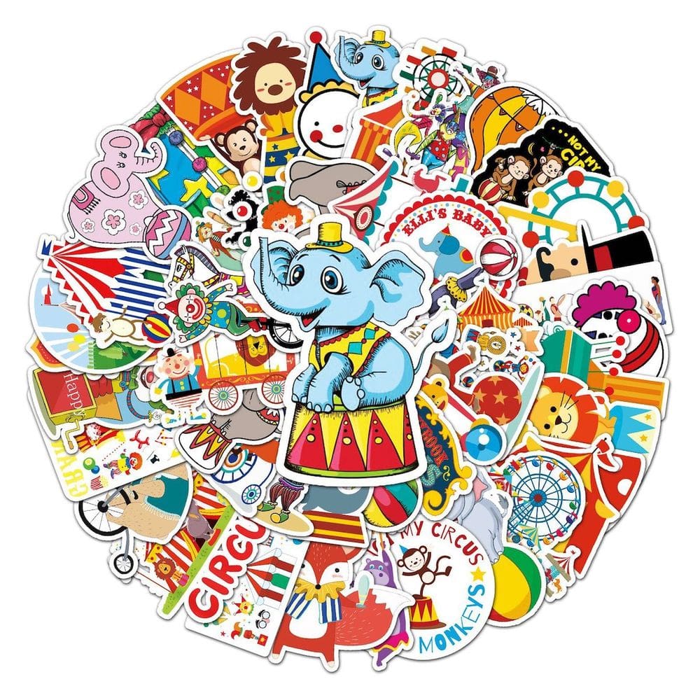 Adesivos Circus Anime Cartoon Circus 51 peças de PVC impermeável