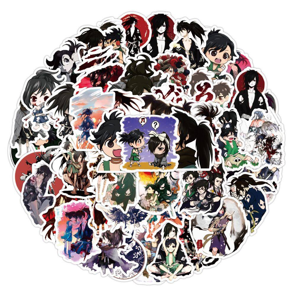Pacote de adesivos Dororos Anime, vinil impermeável, 50 unidades
