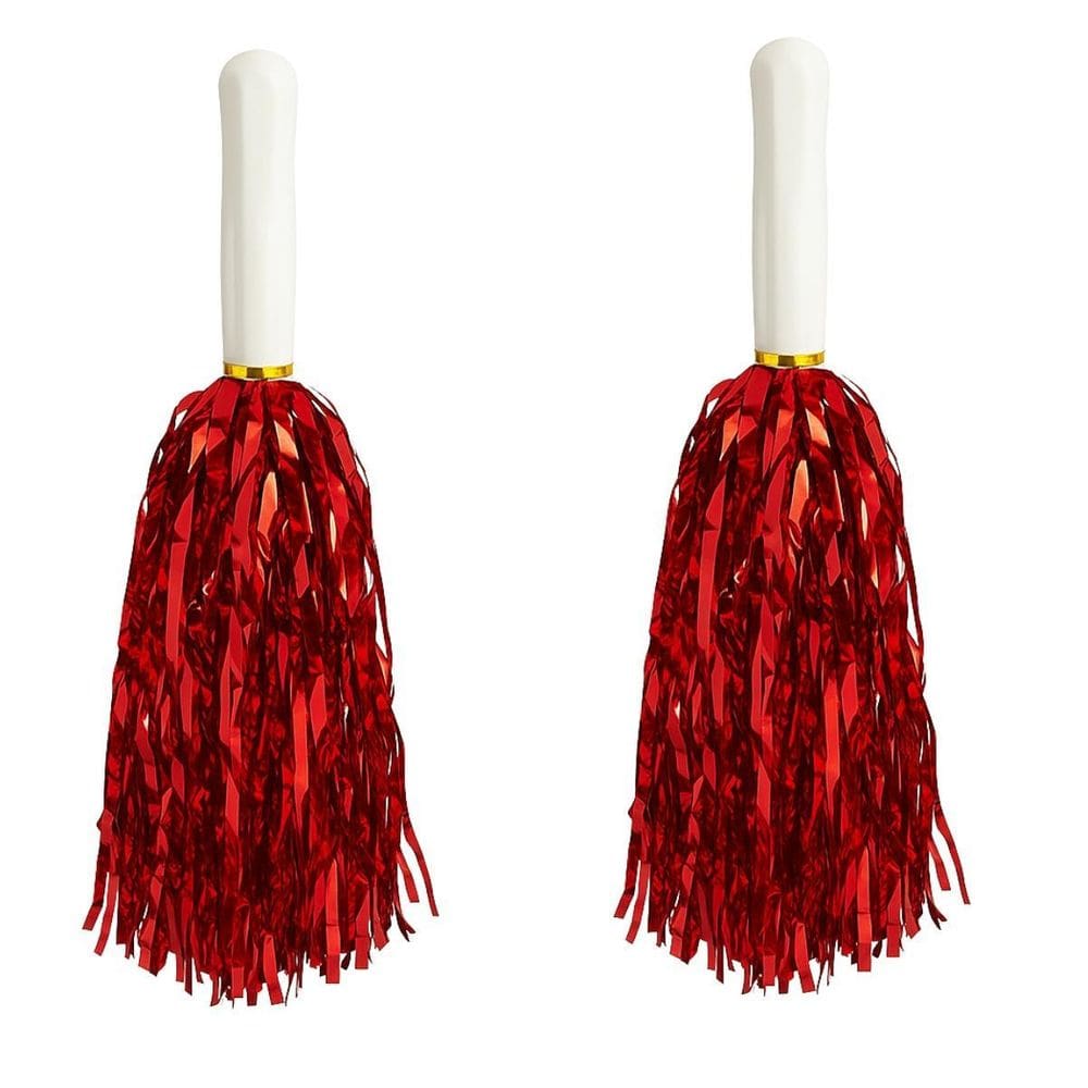 Pompom Metalizado Lider De Torcida Vermelho