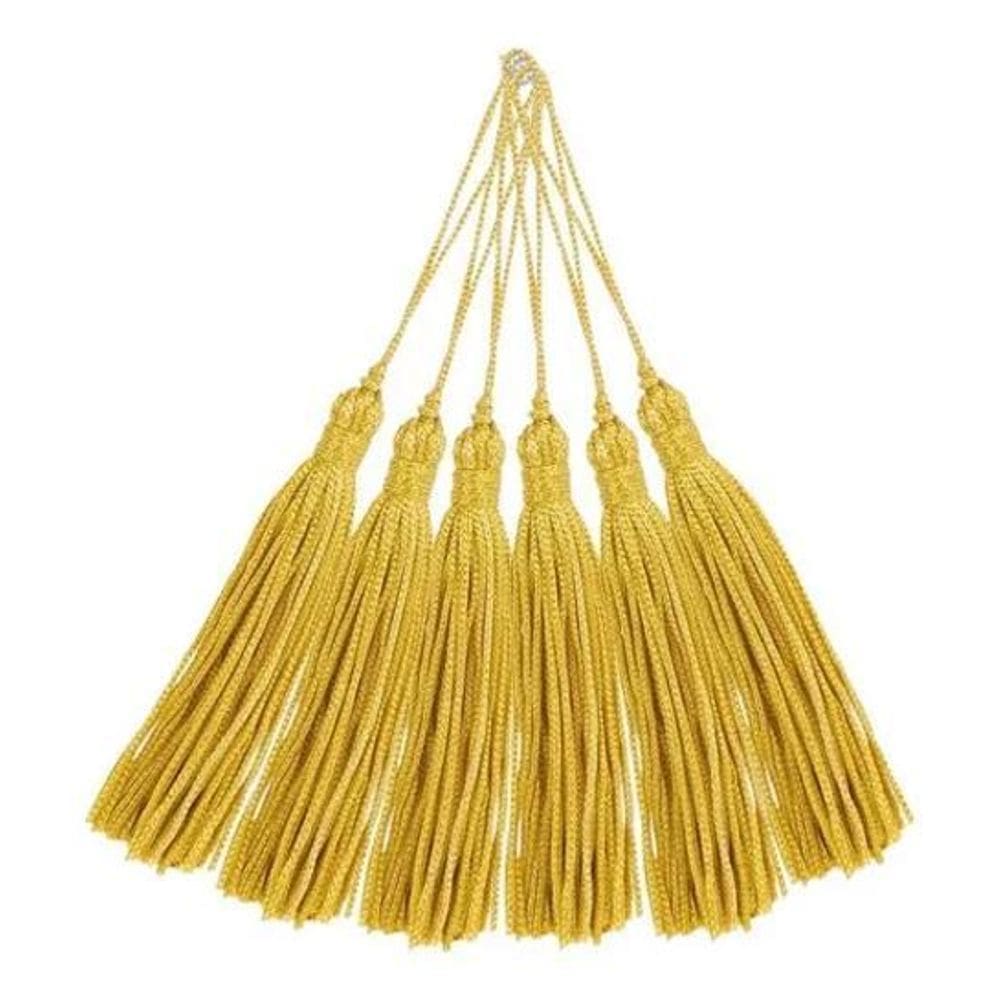 2X Pingente De Seda Tassel - Franja - Dourado - C/100 - Nybc