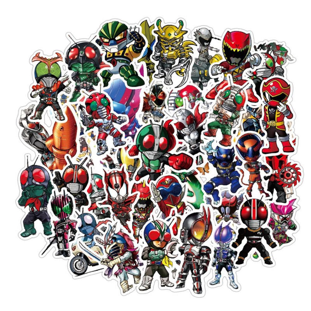 Adesivos Kamens Riders Anime 50 peças de PVC impermeáveis e à prova de sol