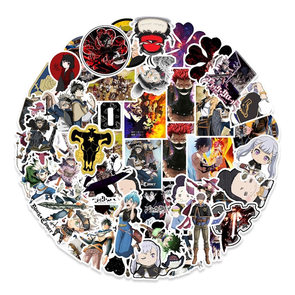Adesivo Anime Blacks Clovers Vinyl Cartoon Anime 50 unidades