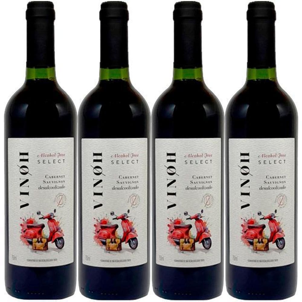 Vinho Sem Álcool Tinto Seco Cabernet Vinoh Select - 04 Un