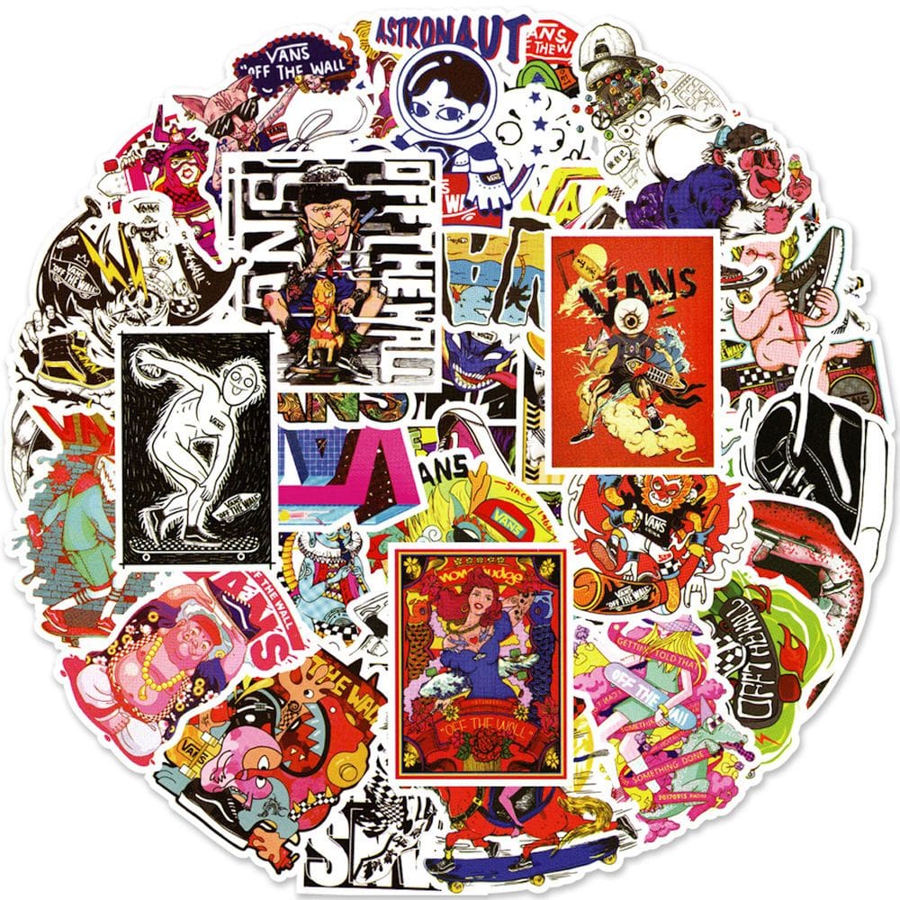 Conjunto de adesivos de anime colorido de vinil para garrafa de água