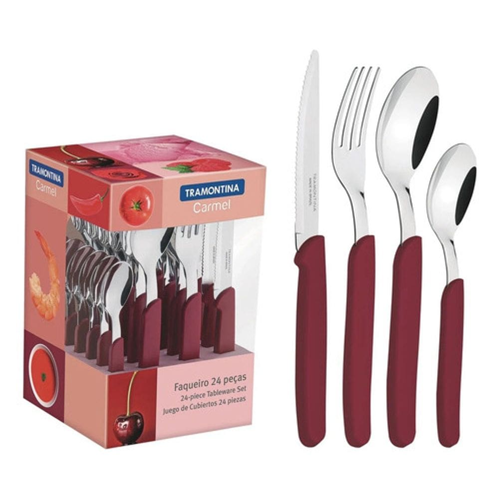 Faqueiro Carmel - Vermelho - 24 Peças - Tramontina